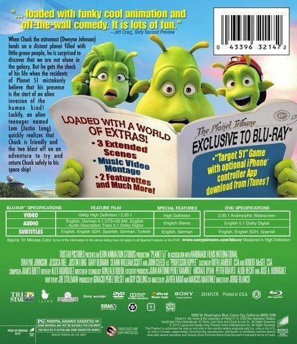 Planet 51 combo De Blu-ray  dvd De Dos Discos