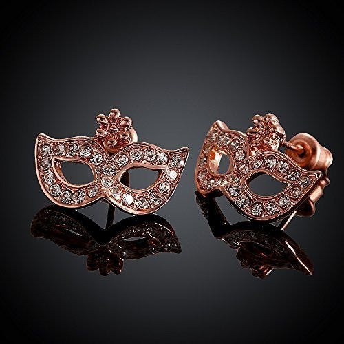 Pendientes Chapados En Oro Rosa Zirconia Push Back Mask