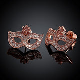Pendientes Chapados En Oro Rosa Zirconia Push Back Mask
