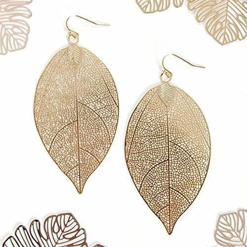Pendientes De Hoja De Filigrana Elegantes Y Humildes: