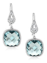 Pendientes De Plata Esterlina Con Aguamarina