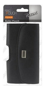Funda De Cuero Negra Horizontal Con Clips