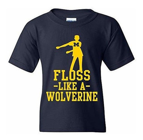 Ys1126 - Michigan Wolverines Floss Like A Wolverine Camiseta
