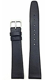 Banda De Reloj De Cuero Genuino Negro De 12 Mm Correa