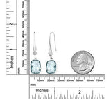 Pendientes Colgantes Simulados De Aguamarina En Plata