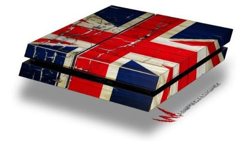 Bandera Británica Union Jack Descolorida Y Agrietada Pintada