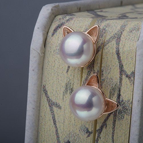 Pendientes de oreja de gato chapados en oro rosa