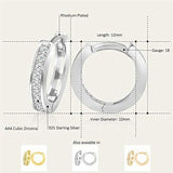 Plata De Ley 925 Cubic Zirconia Aro Pequeño Pendientes
