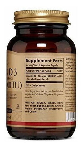 Vitamina D3 colecalciferol 5,000 UI, 120 Cápsulas