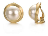 Pendientes Con Clip De Perlas De Marfil