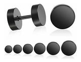 Lieblich Negro Stud Pendientes Hombres Mujeres Faux Gauges