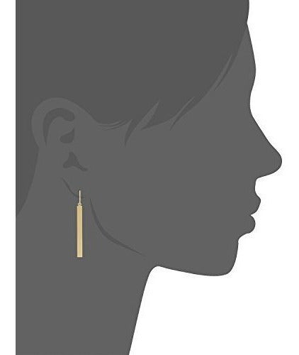 Aretes Colgantes De Barra De Oro Amarillo De 14 K