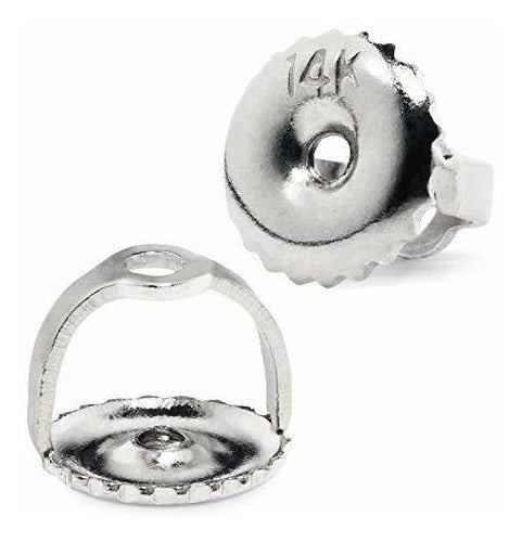 Pendientes Sólidos De Oro Blanco De 14k Princesa