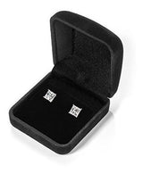 Pendientes Sólidos De Oro Blanco De 14k Princesa