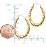 Pendientes De Aro En Forma De Óvalo Con Aros De Oro