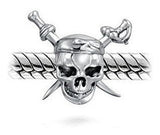 Dije de Calavera Pirata Y Espadas Con Cuentas