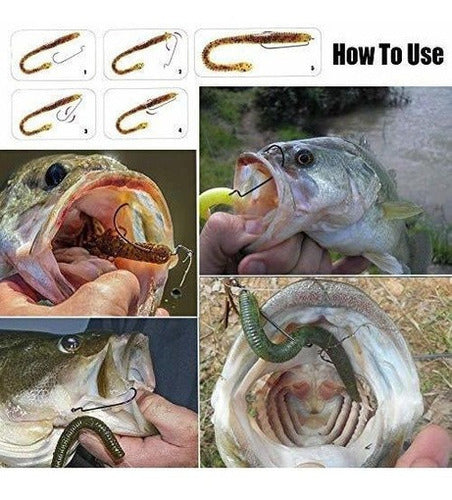Ganchos De Pesca Sougayilang Gusano De Acero De Alto Carbono