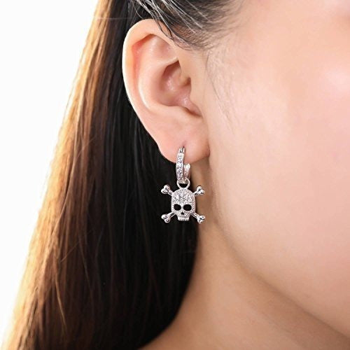 Plata De Ley Chapada En RodioZirconia Pendientes colgantes