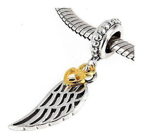 Dijes De Ala De Ángel Con Corazón