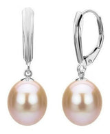 Pendientes De Perlas Cultivadas De Agua Dulce De Color Rosa