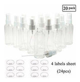 20 botellas de spray transparentes de niebla fina de 2,7 oz