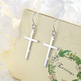 S925 Joyas De Plata Esterlina Pendientes Colgantes Cruzados