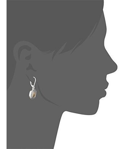 aretes colgantes en dos tonos