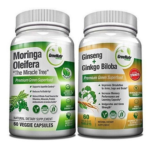 Paquete Focus + Energy | Tabletas De Panax Ginseng Y Ginkgo