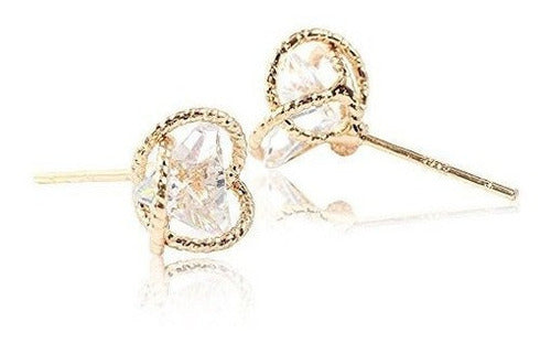 Heypin Triángulo Geométrico Zirconia Cúbica Aretes De Oro