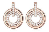 Aretes redondos  de Cristales Blancos