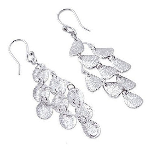 Pendientes Largos De Plata De Ley, 'lluvia