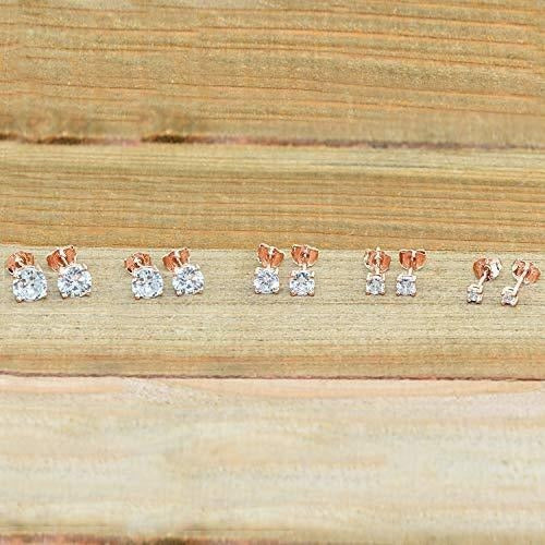 Juego De 5 Pares De Aretes Redondos De Circonita Cúbica