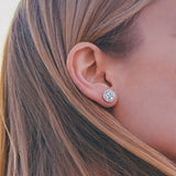 zarcillos 14k Chapado En Oro Redondo