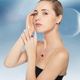 Uloveido Hembra Grande Cuadrado Rojo Collar De Cristal Charm