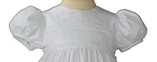 Vestido De Bautizo 100% Algodón Vestido De Bautizo Con Borde