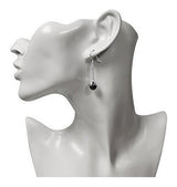 Pendientes De Perlas Negras Para Mujer Plata