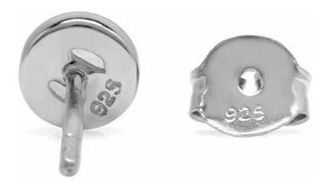 Pendientes De Botón De Plata Esterlina 925 Plateados