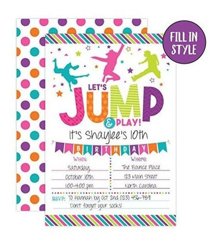 Invitación Del Cumpleaños De Bounce House - Trampoline Jump