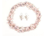 Collar De Perlas De Cuarzo Rosa