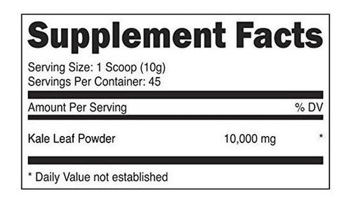 Nutricost Kale Powder 1lb  Totalmente Natural Sin Ogm