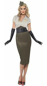 Smiffys Ww2 Army Pin Up Spice Darling Disfraz, Vestido