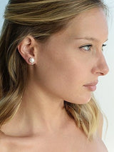 Mariell Freshwater Ivory Pearl Stud Clip En Pendientes Para
