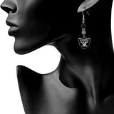 Pendientes Colgantes Con Cuentas De Abanico De Los Raiders