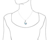 Collar Colgante De Anzuelo De Ópalo Azul Sintético