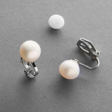 Mariell Freshwater Ivory Pearl Stud Clip En Pendientes Para