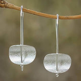 Novica Acabado Satinado Cepillado Redondo 925 Pendientes