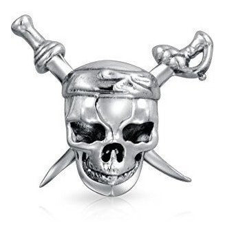 Dije de Calavera Pirata Y Espadas Con Cuentas