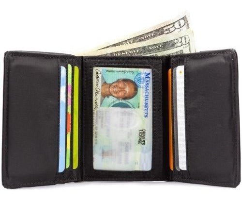 La Billetera Delgada De Cuero Tríptico De Big Skinny Para