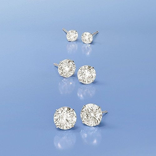 Aretes Cz En Oro Blanco De 14 Kt