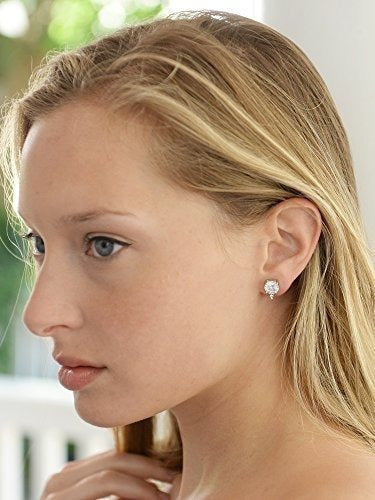 Aretes Solitarios redondos con gemas de 0.315